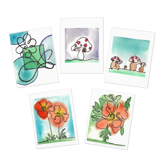 Mushrooms and Flowers