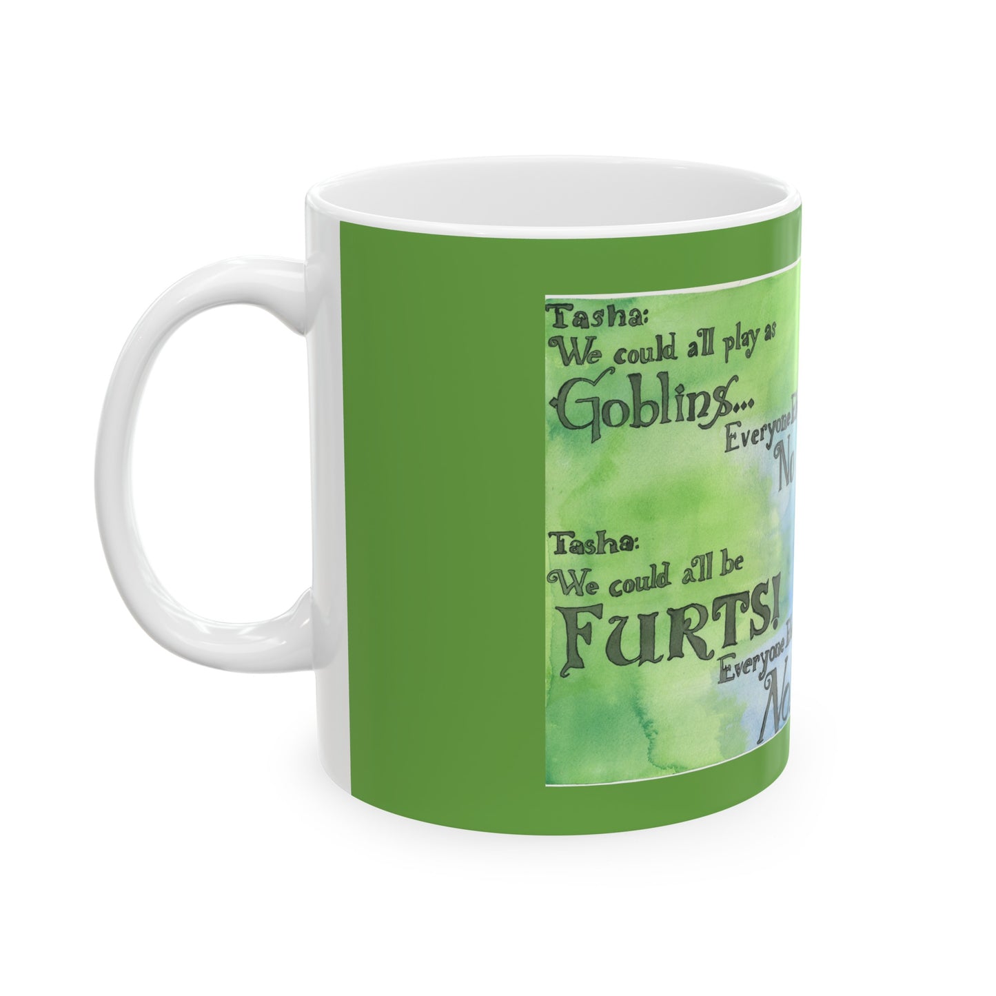 Furts Green Ceramic Mug, 11oz, Green